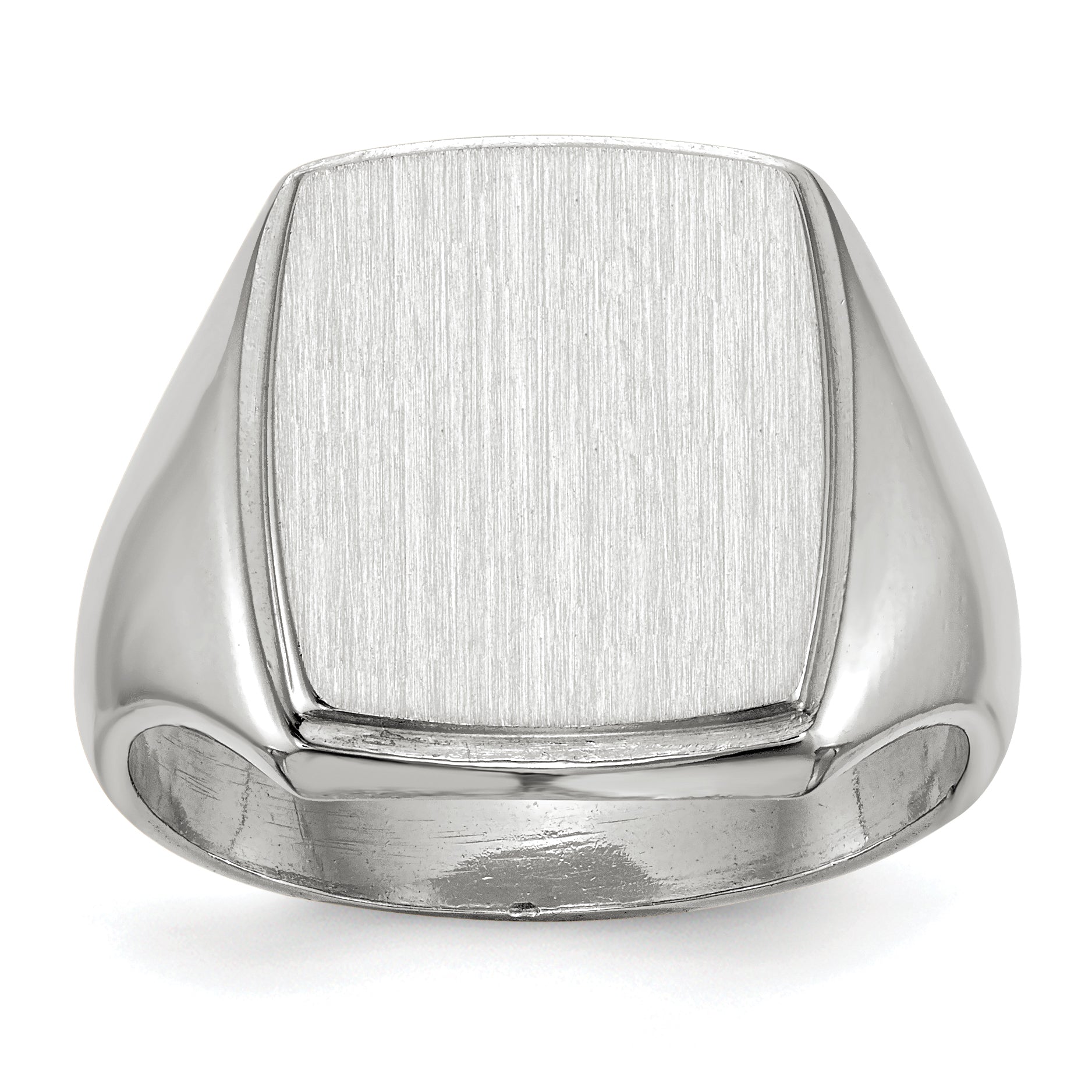 14k White Gold 15.0x13.0mm Closed Back Men's Signet Ring Main image