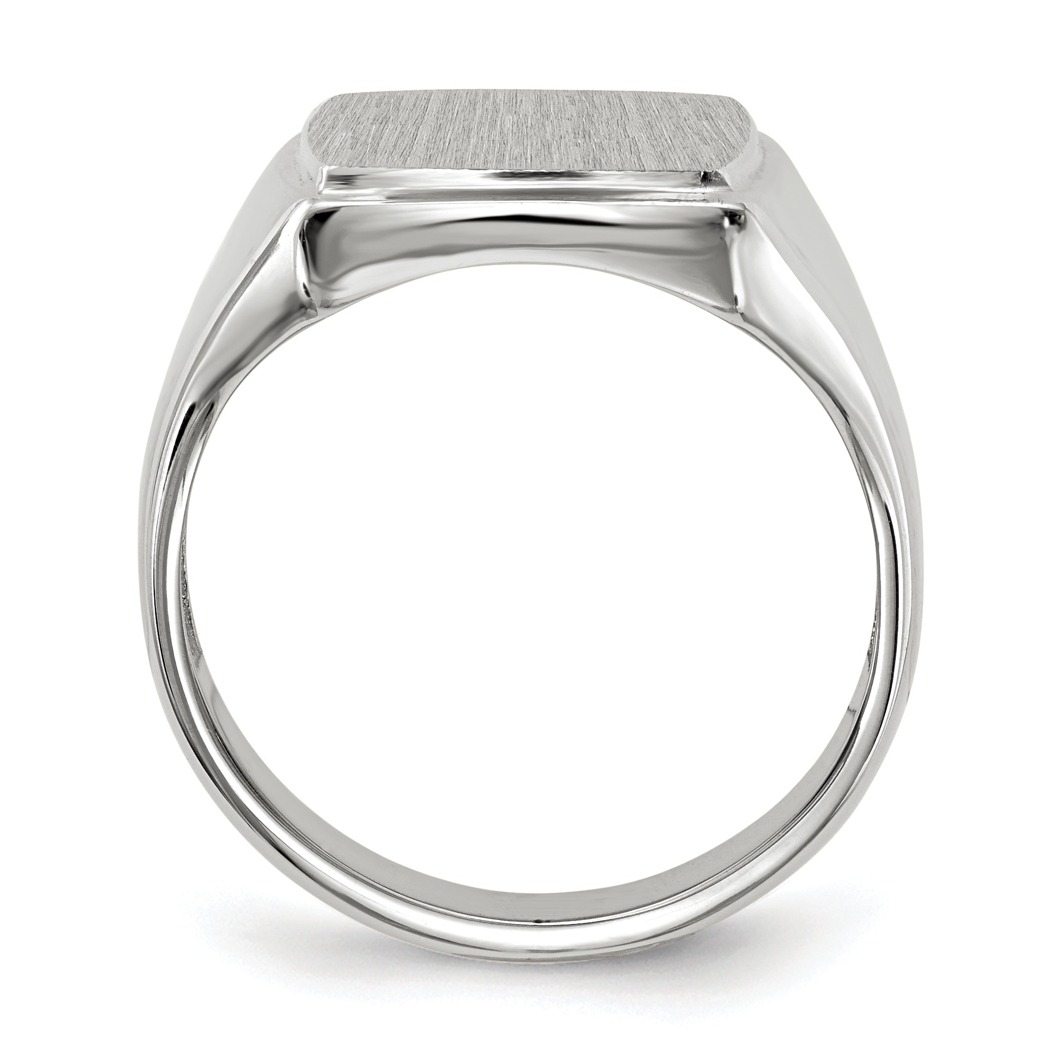 14k White Gold 15.0x13.0mm Open Back Mens Signet Ring Secondary image