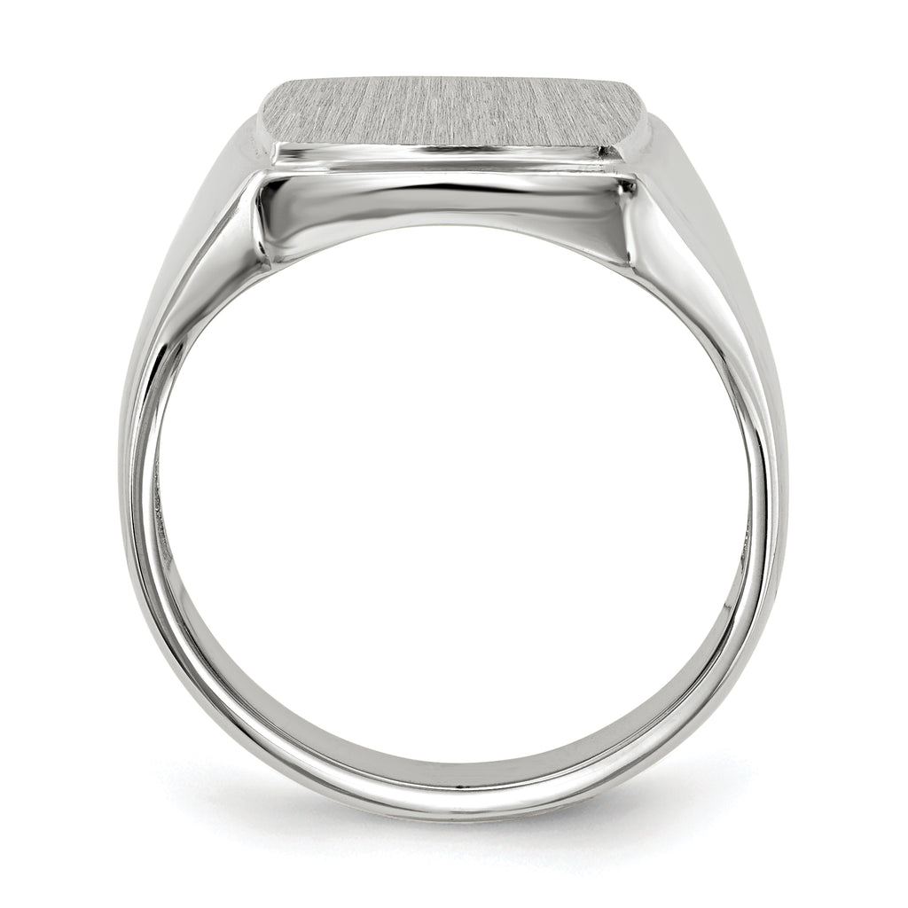 14k White Gold 15.0x13.0mm Open Back Mens Signet Ring