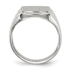 14k White Gold 15.0x13.0mm Open Back Mens Signet Ring