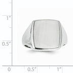 14k White Gold 15.0x13.0mm Open Back Mens Signet Ring