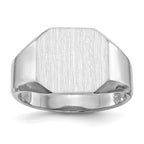 14k White Gold 11.5x12.5mm Open Back Signet Ring