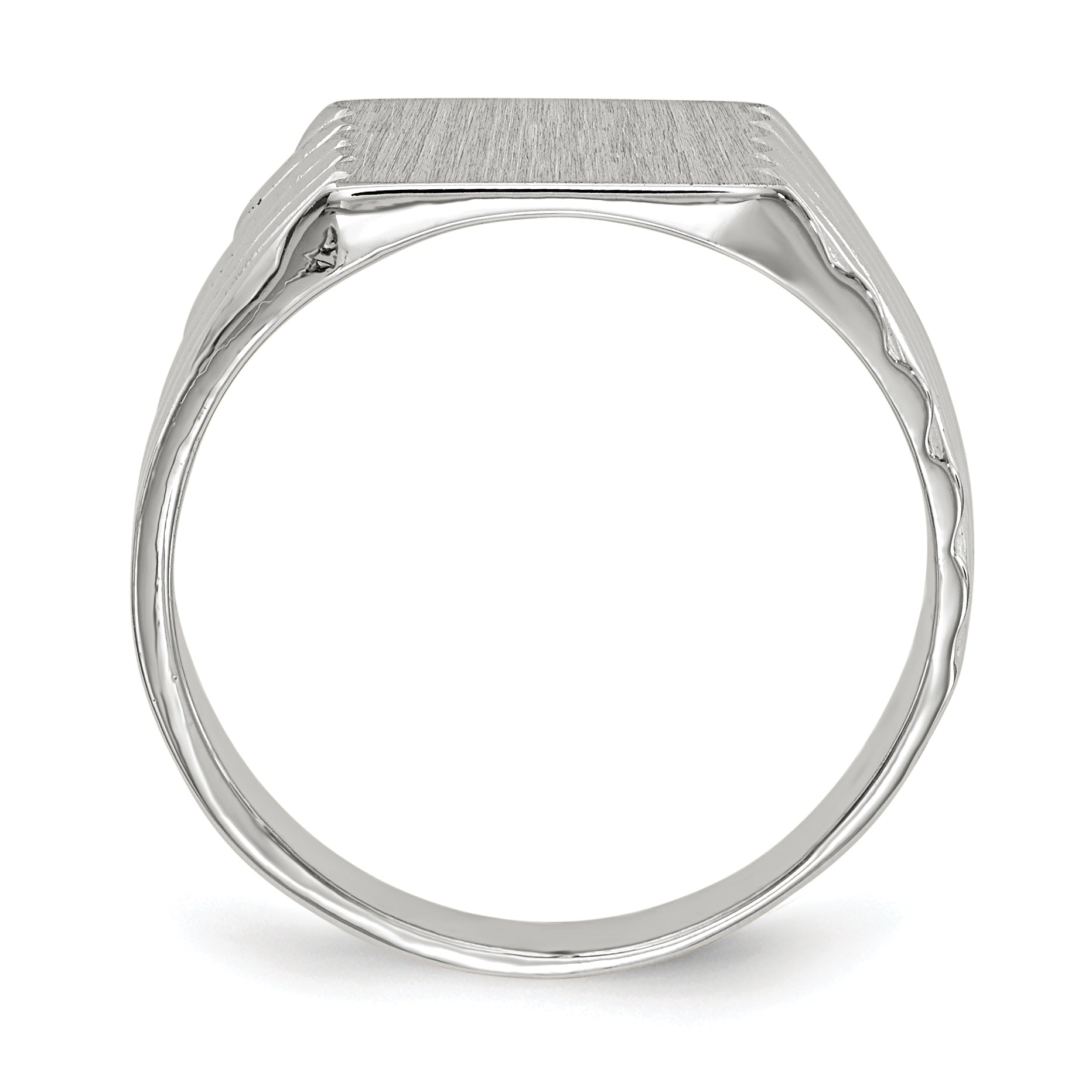 14k White Gold 9.0x10.0mm Closed Back Signet Ring Secondary image