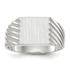 14k White Gold 9.0x10.0mm Closed Back Signet Ring