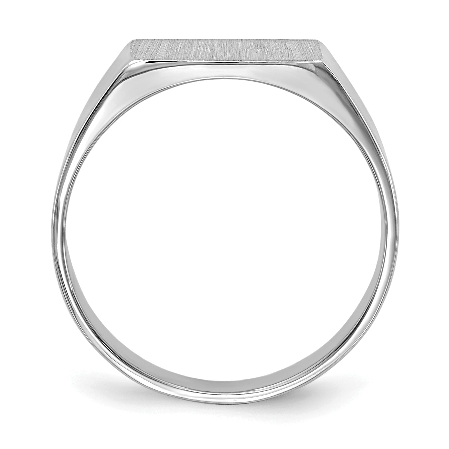14k White Gold 5.5x10.5mm Closed Back Signet Ring Secondary image