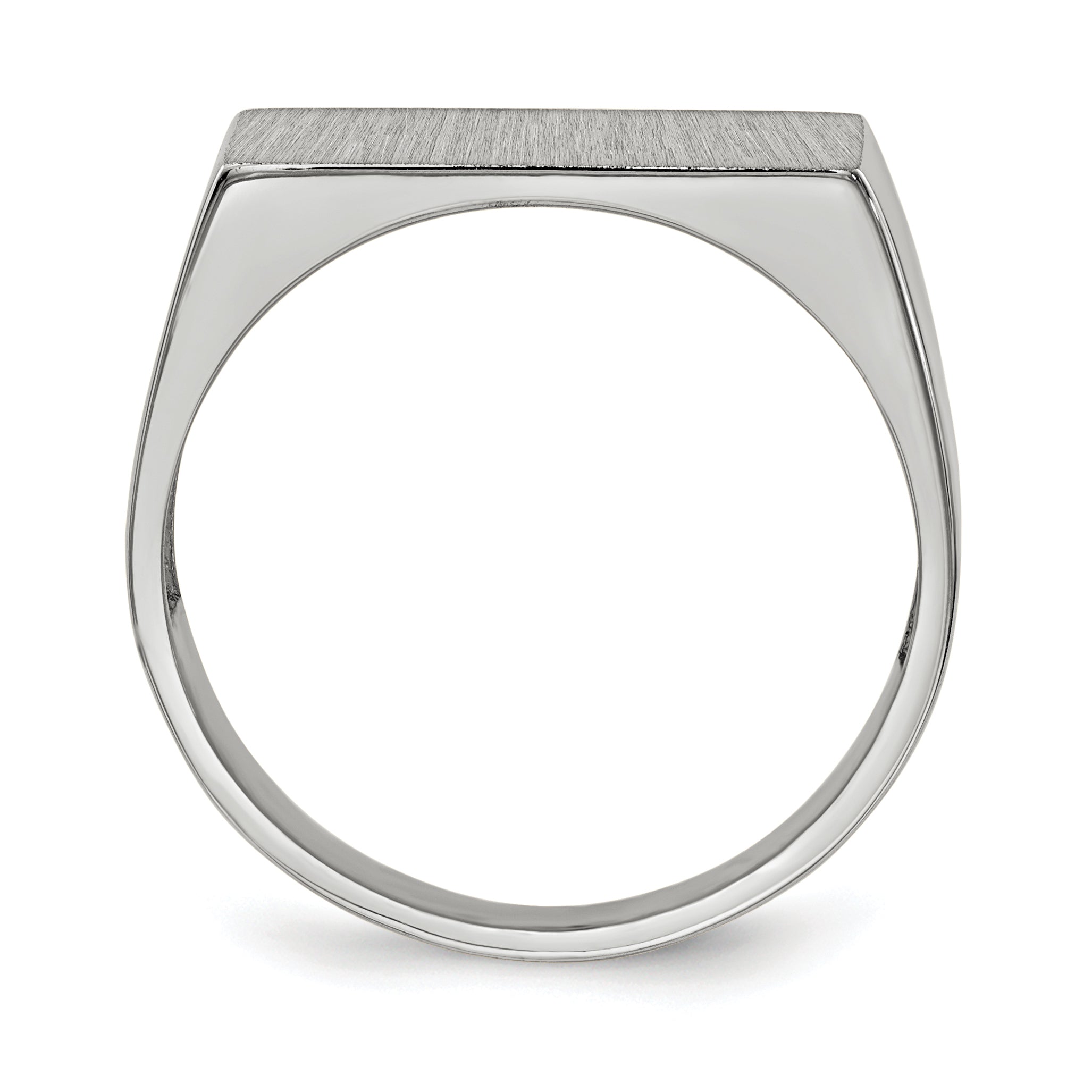 14k White Gold 8.0x16.5mm Closed Back Signet Ring Secondary image