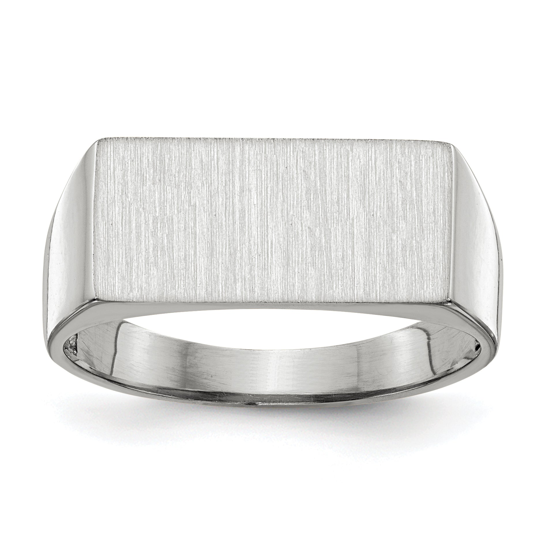 14k White Gold 8.0x16.5mm Closed Back Signet Ring Main image