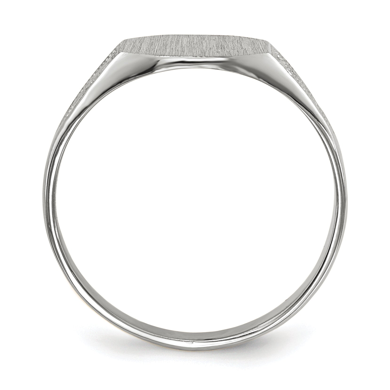 14k White Gold 7.0x9.0mm Closed Back Signet Ring Secondary image