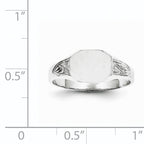 14k White Gold 7.0x9.0mm Closed Back Signet Ring