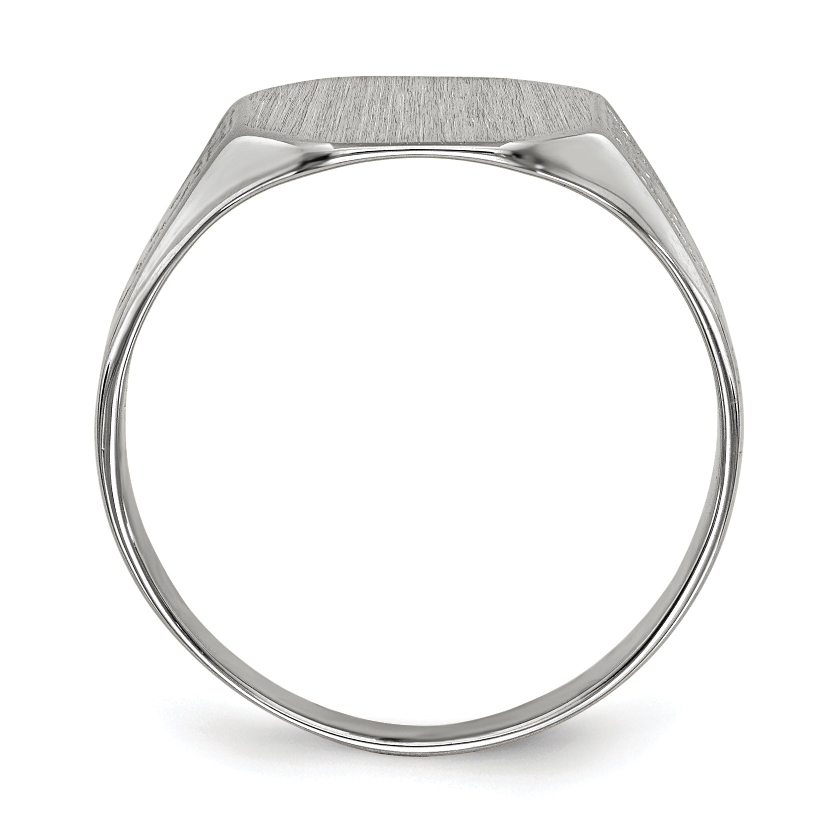14k White Gold 9.0x10.5mm Closed Back Signet Ring Secondary image