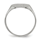 14k White Gold 9.0x10.5mm Closed Back Signet Ring
