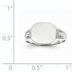 14k White Gold 9.0x10.5mm Closed Back Signet Ring