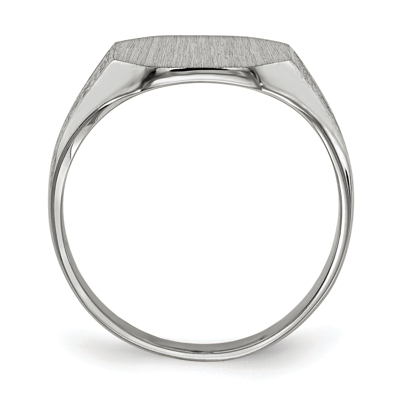 14k White Gold 9.0x11.0mm Closed Back Signet Ring Secondary image