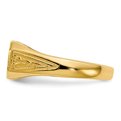 14k  8.5x5.0mm Closed Back Childs Signet Ring - 3