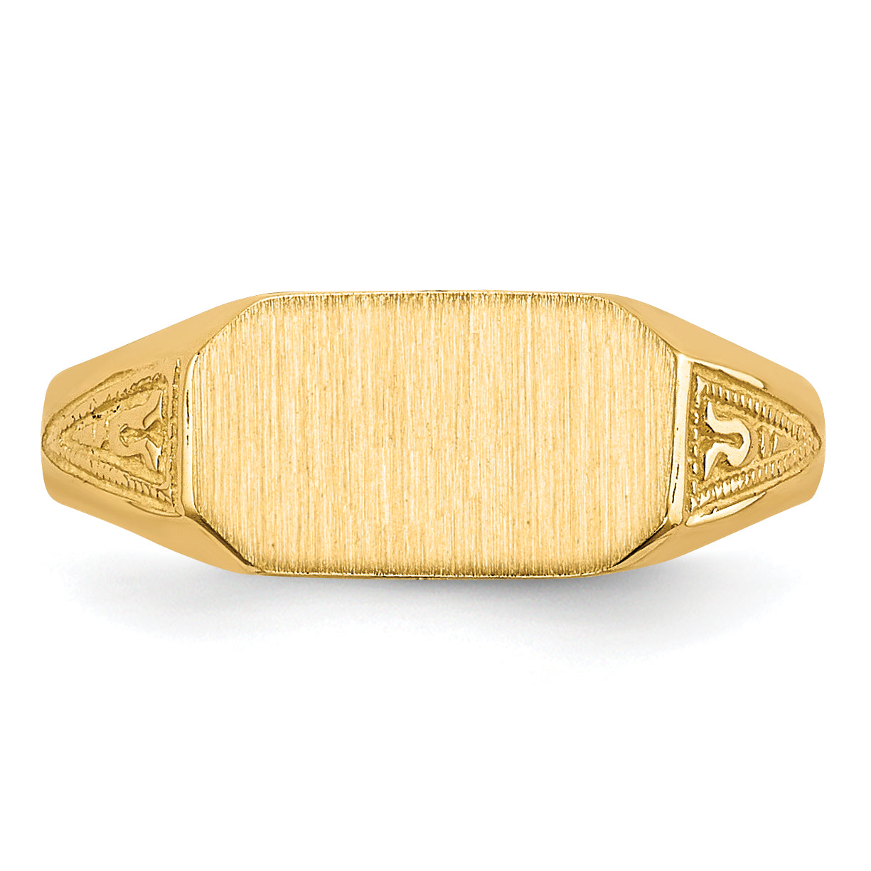 14k  8.5x5.0mm Closed Back Childs Signet Ring - 3