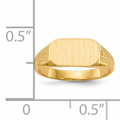 14k  8.5x5.0mm Closed Back Childs Signet Ring