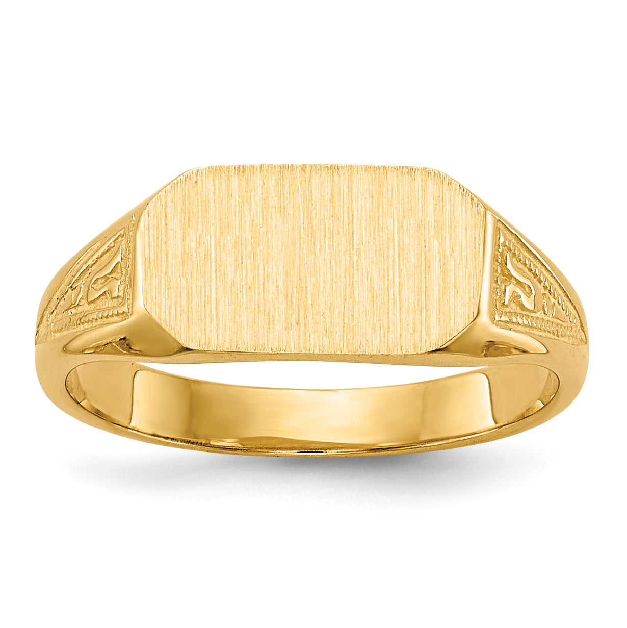 14k  8.5x5.0mm Closed Back Childs Signet Ring Main image