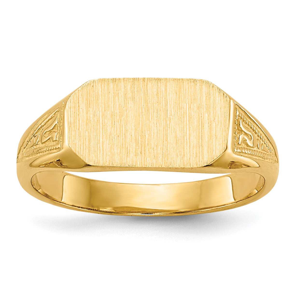 14k  8.5x5.0mm Closed Back Childs Signet Ring