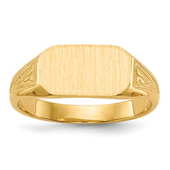 14k  8.5x5.0mm Closed Back Childs Signet Ring