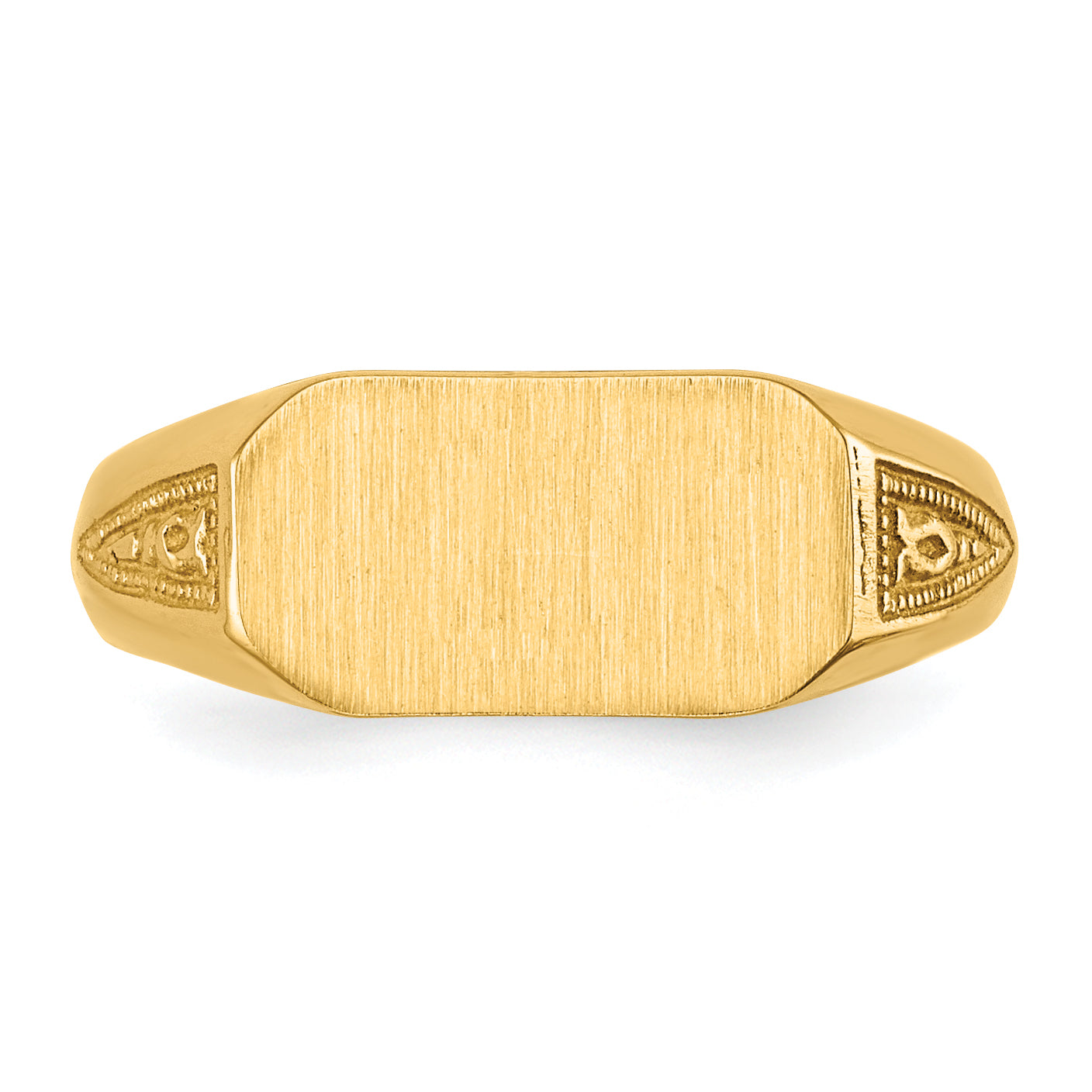 14k 10.0x5.5mm Closed Back Signet Ring - 3