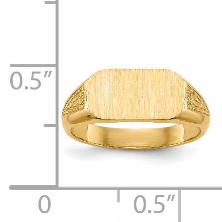 14k 10.0x5.5mm Closed Back Signet Ring - 3