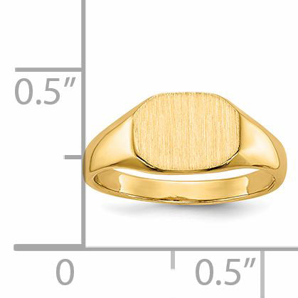 14k 8x6.25mm Open Back Signet Ring