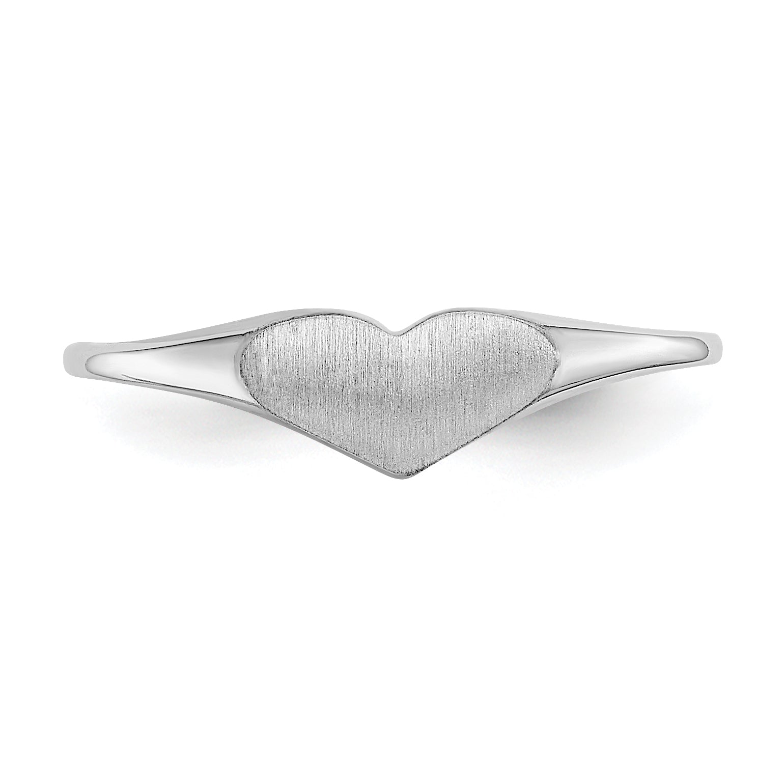 14k White Gold Heart Ring 8mmx4mm Open Back