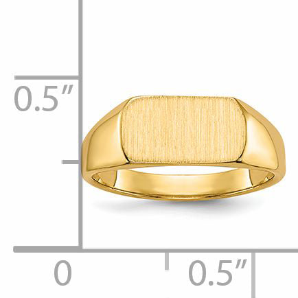 14k 10x6mm Open Back Signet Ring - 3