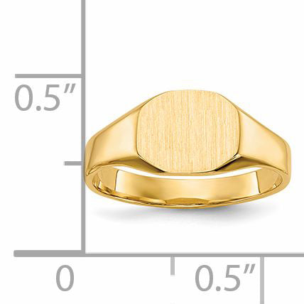 14k  8.0x6.25mm Closed Back Signet Ring