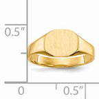 14k  8.0x6.25mm Closed Back Signet Ring