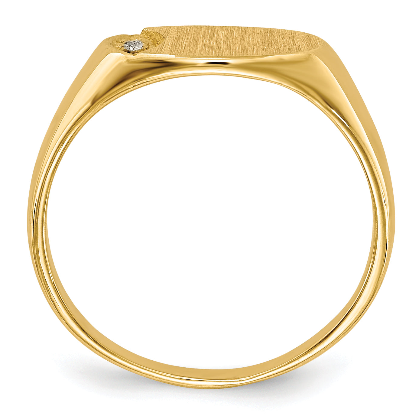 14k Child's AA Diamond Closed Back Signet Ring