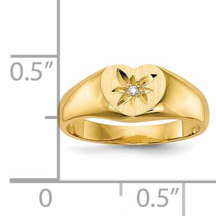 14k Child's AA Diamond Signet Ring