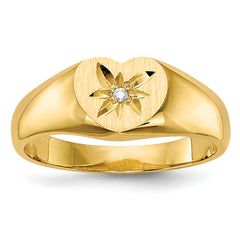 14k Child's AA Diamond Signet Ring