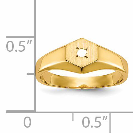 14k Child's AA Diamond Open Back Signet Ring