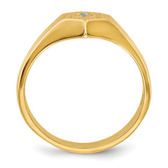 14k Child's AA Diamond Open Back Signet Ring