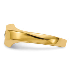 14k Child's AA Diamond Open Back Signet Ring - 3