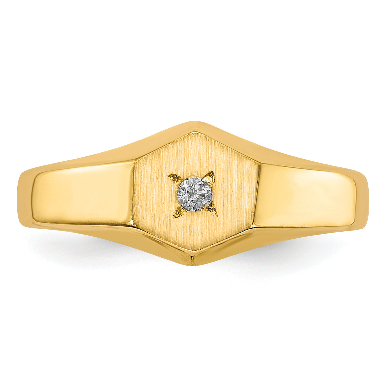 14k Child's AA Diamond Open Back Signet Ring - 3