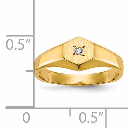 14k Child's AA Diamond Open Back Signet Ring