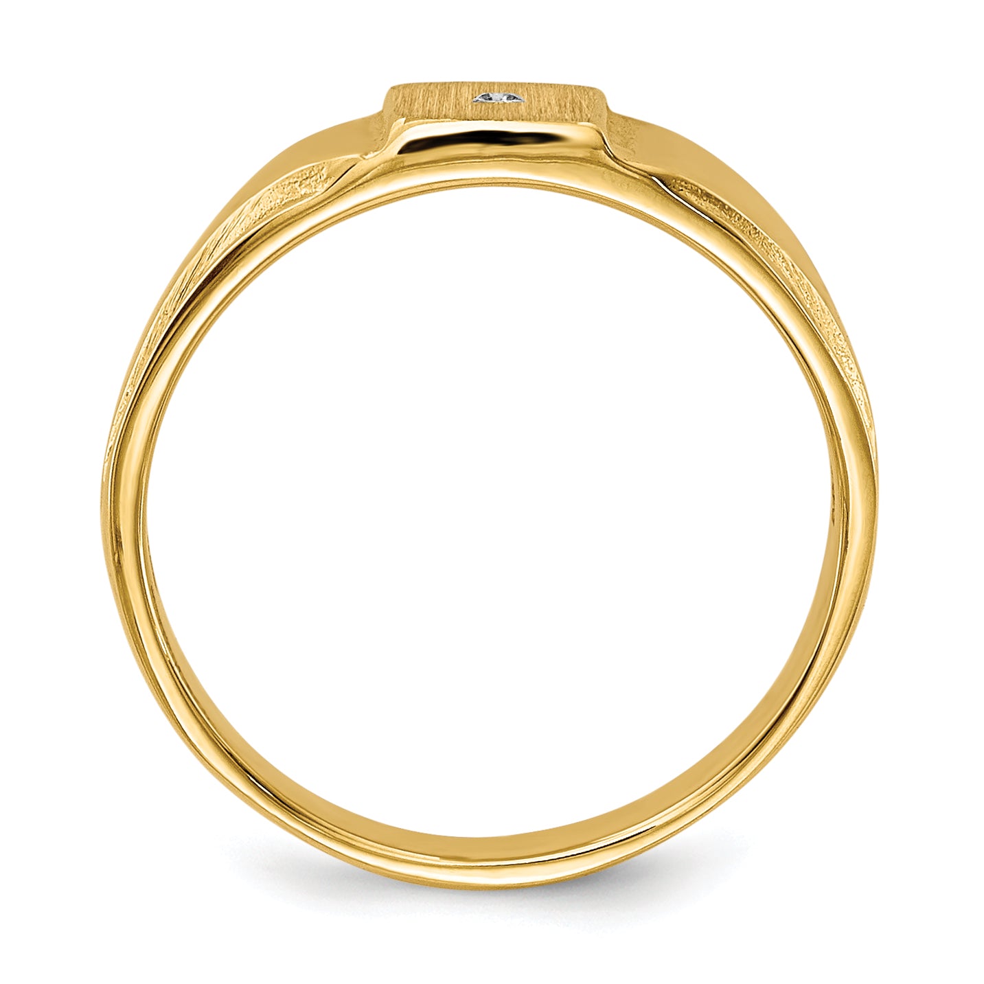 14k Child's AA Diamond Closed Back Signet Ring Secondary image