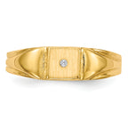 14k Child's AA Diamond Closed Back Signet Ring