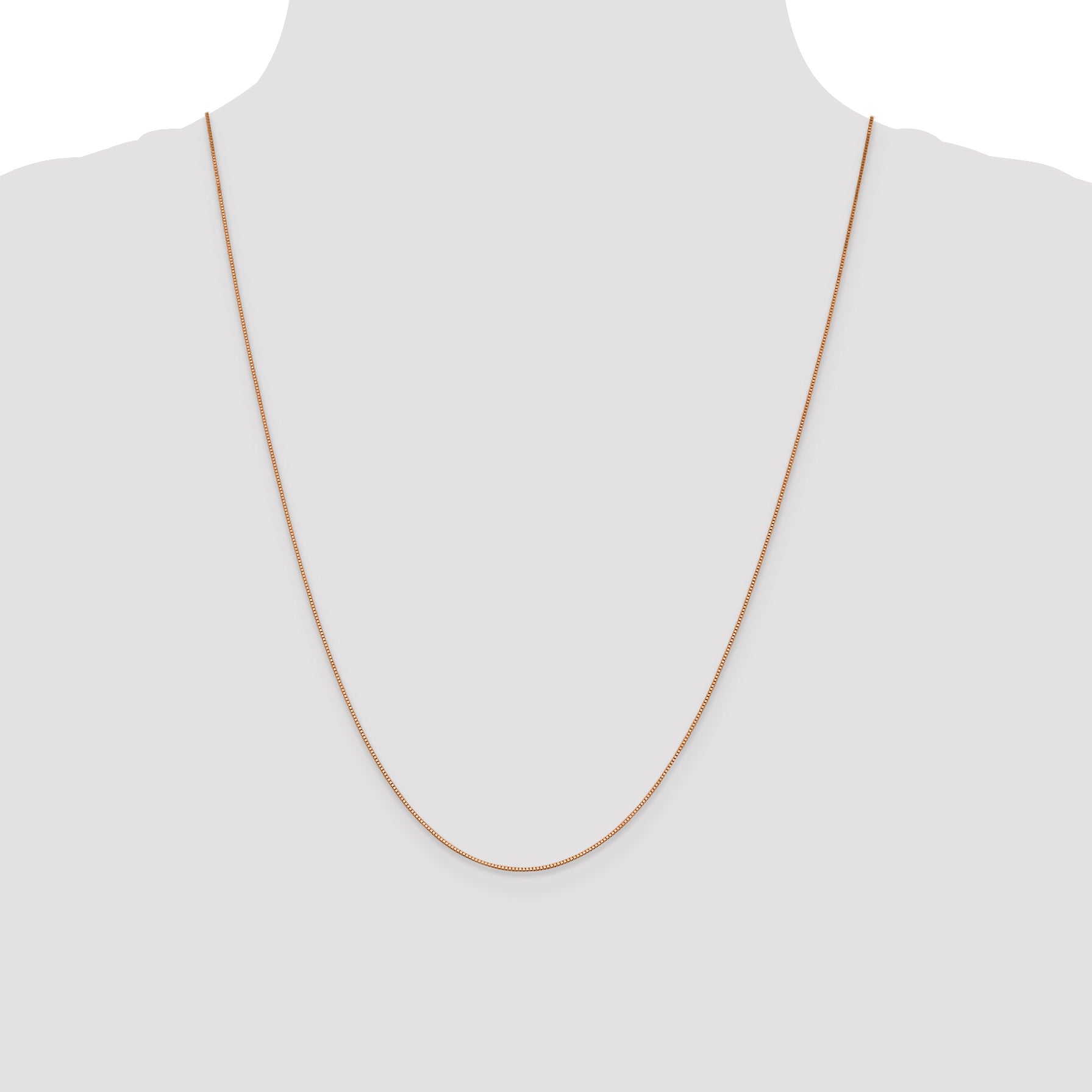 14K Rose Gold 16 inch .7mm Box Link with Lobster Clasp Chain