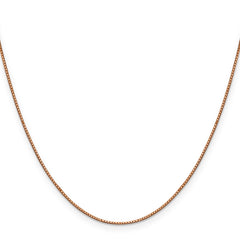 14K Rose Gold 16 inch .9mm Box Link with Lobster Clasp Chain