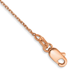 14K Rose Gold 10 inch 1.10mm Diamond-cut Cable with Lobster Clasp Chain