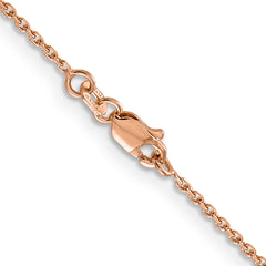 14K Rose Gold 16 inch 1.4mm Diamond-cut Cable with Lobster Clasp Chain