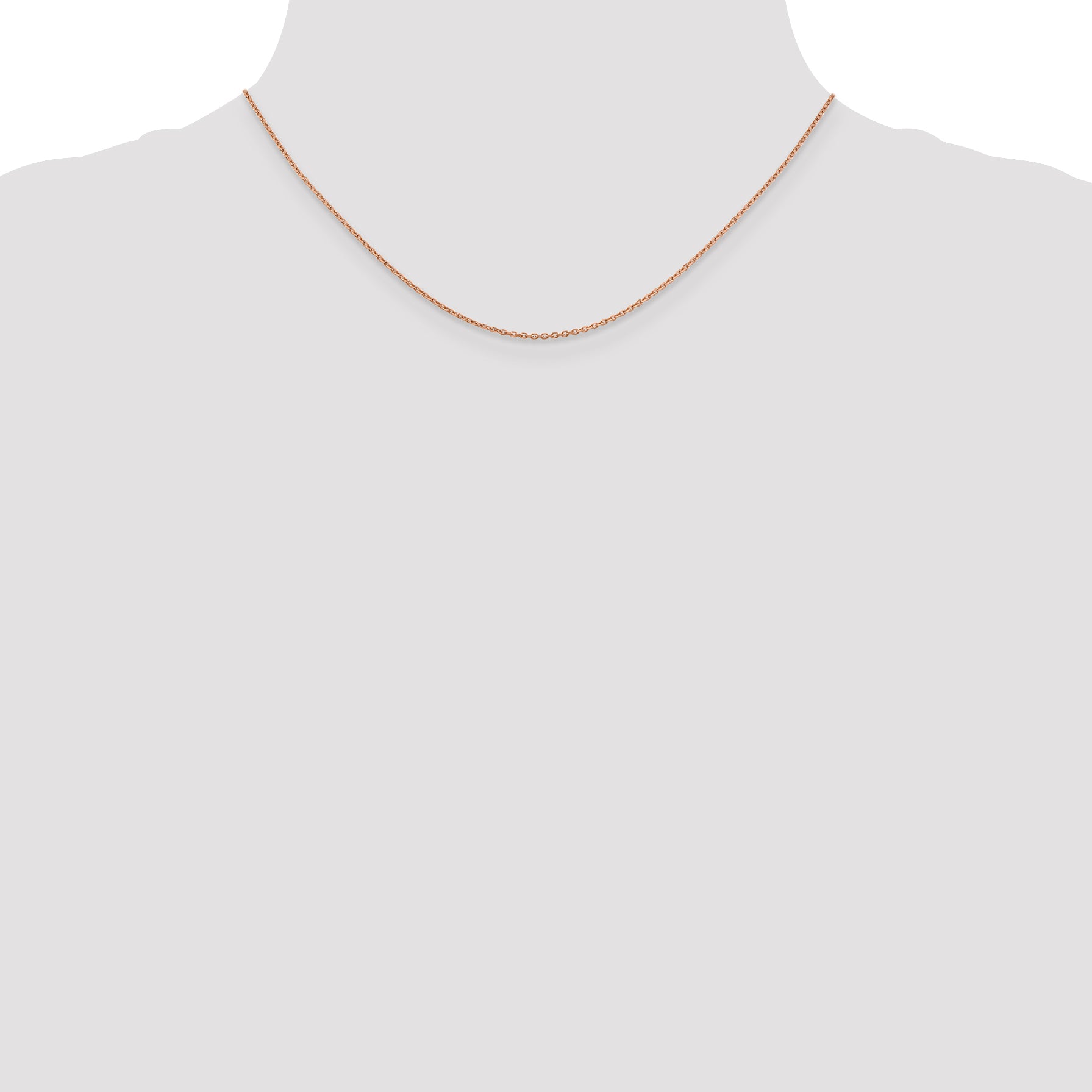 Sophia Jewelers 14K Rose Gold Diamond-Cut Cable Necklace 16 Inch