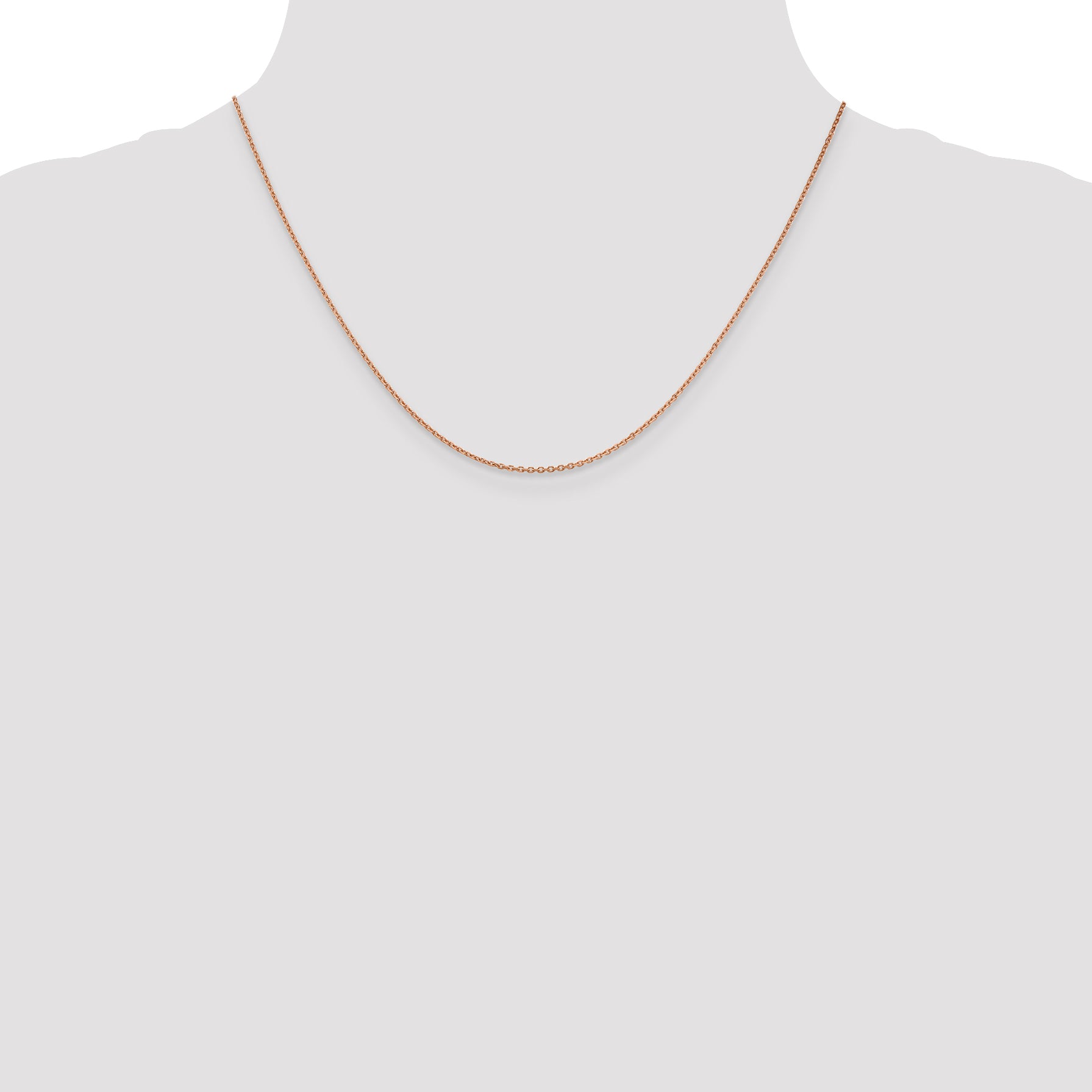 Sophia Jewelers 14K Rose Gold Diamond-Cut Cable Necklace 16 Inch