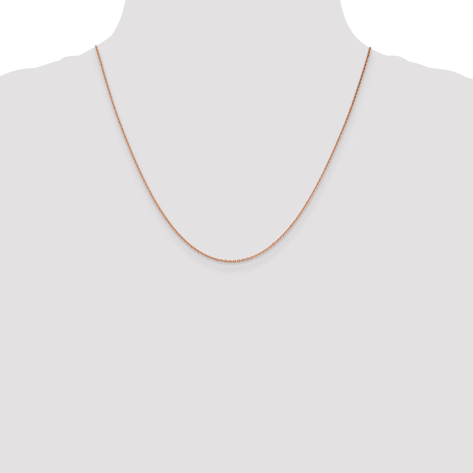 Sophia Jewelers 14K Rose Gold Diamond-Cut Cable Necklace 16 Inch