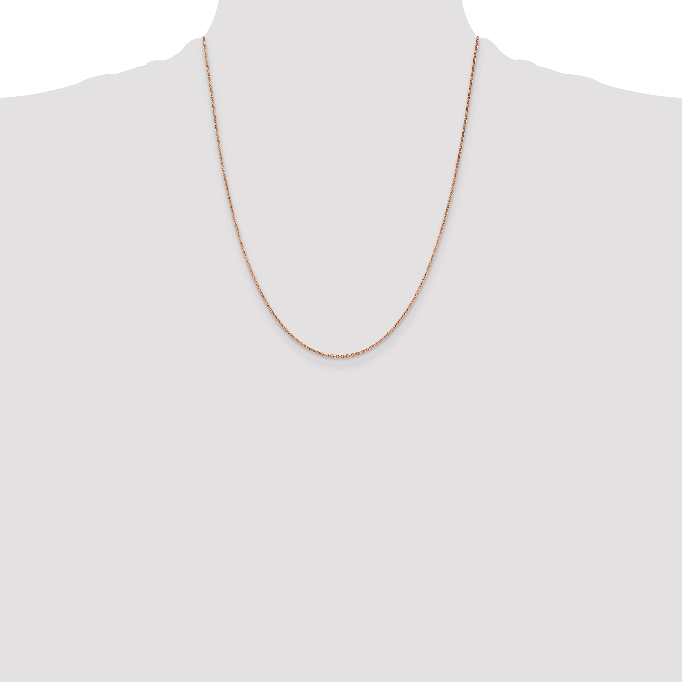 Sophia Jewelers 14K Rose Gold Diamond-Cut Cable Necklace 16 Inch