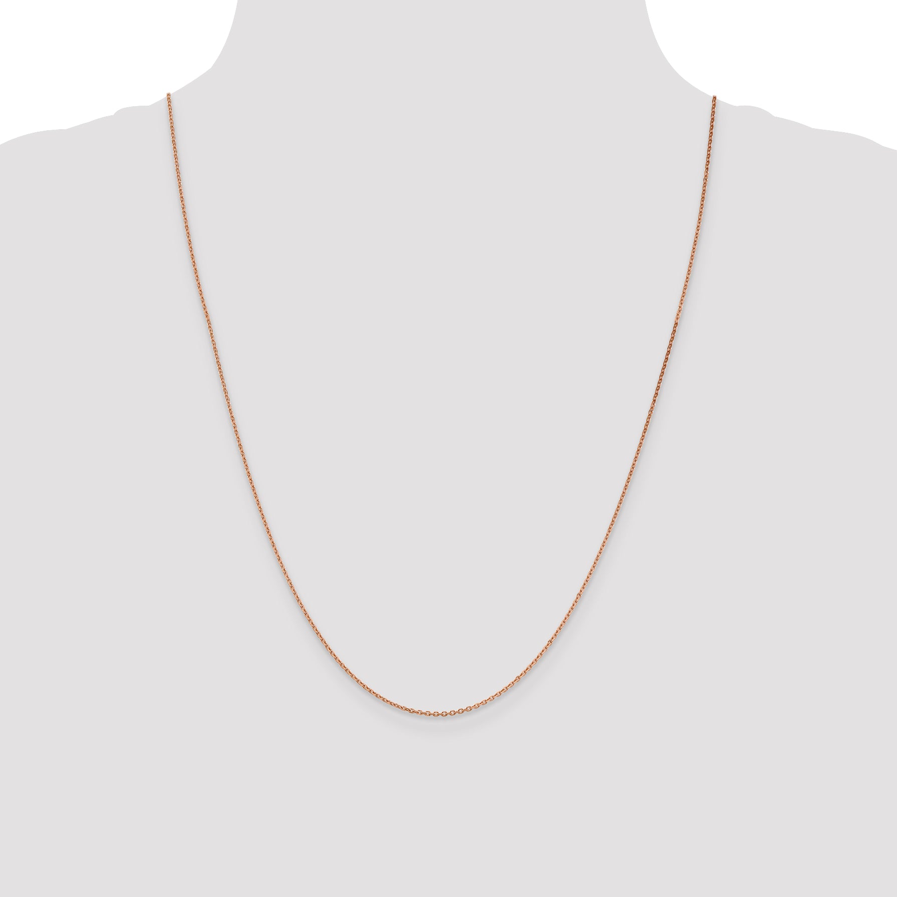 Sophia Jewelers 14K Rose Gold Diamond-Cut Cable Necklace 16 Inch