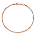 14K Rose Gold 7 inch 1.7mm Diamond-cut Spiga with Lobster Clasp Bracelet